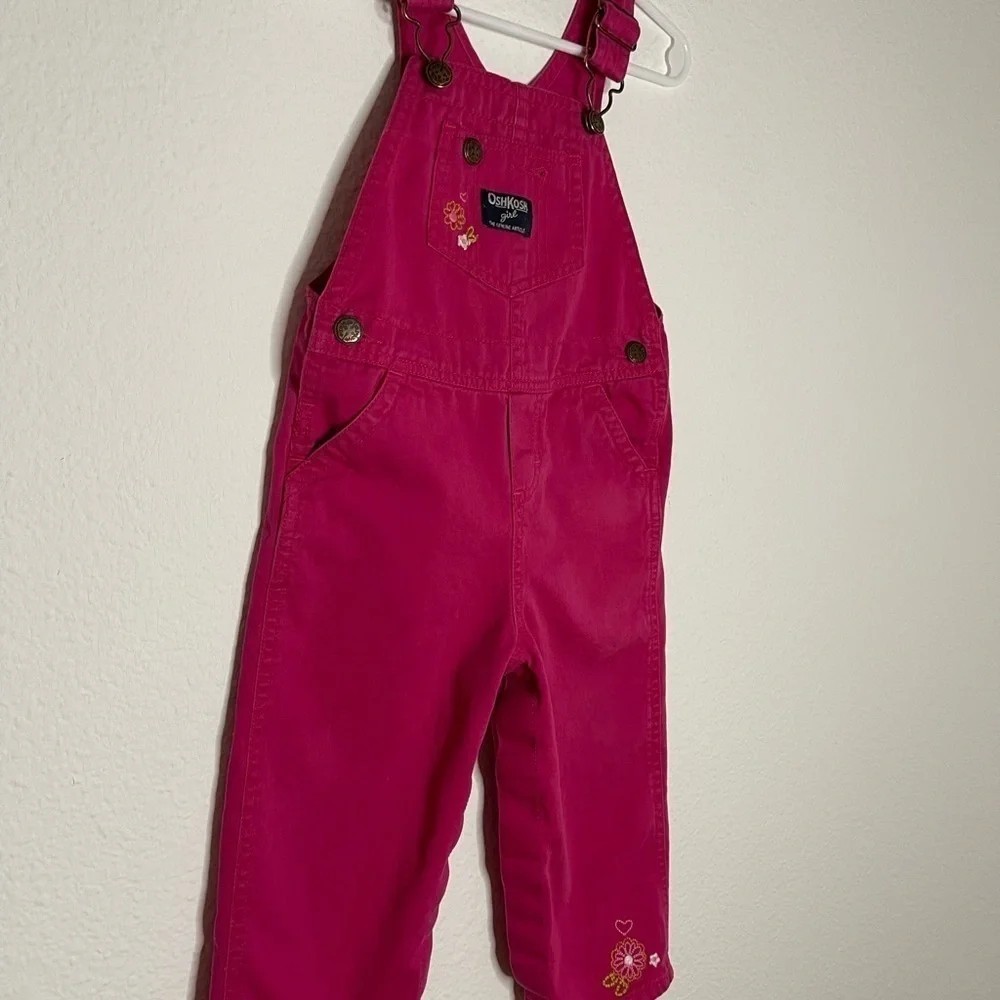 OshKosh B’gosh Vintage Embroidered pink Overalls